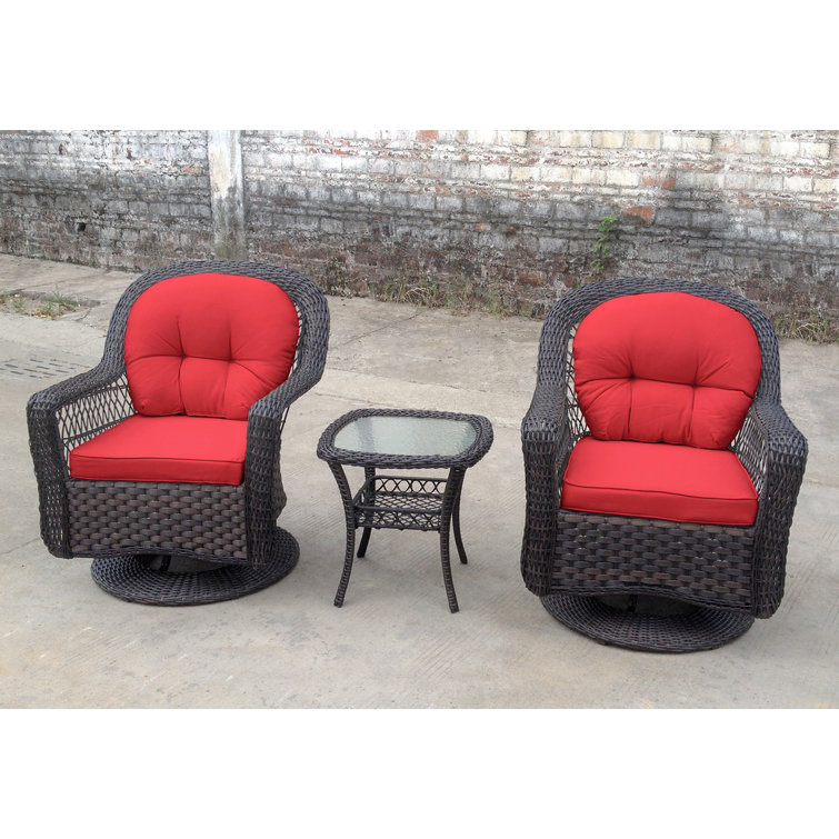 Charlton Home® Edmunds 2 Person Outdoor Seating Group with Cushions
